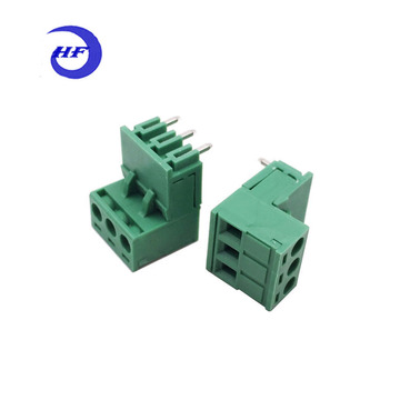 08mm3p弯针绿色接线端子 2edgk插拔式电线端子台 pcb板
