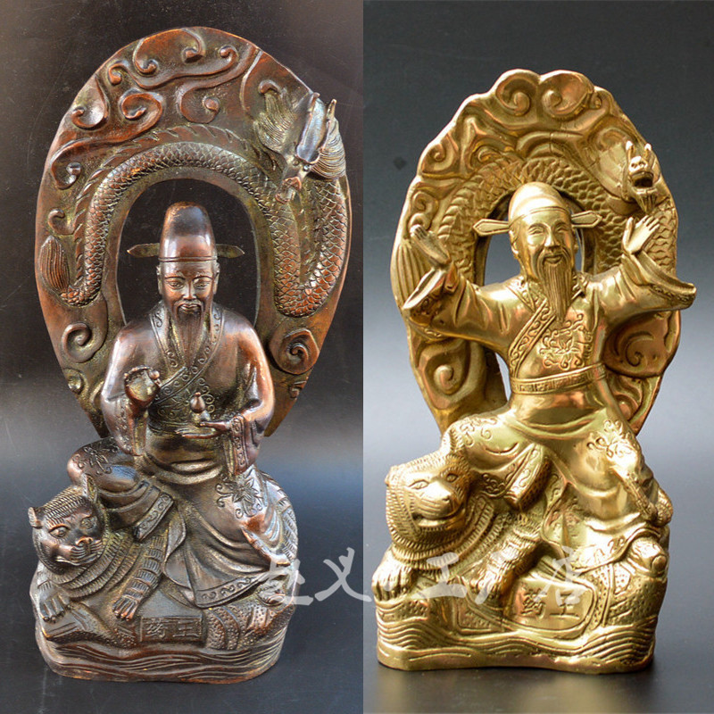 纯铜药王孙思邈骑虎坐像祛病辟邪保平安药店诊所送名医礼品