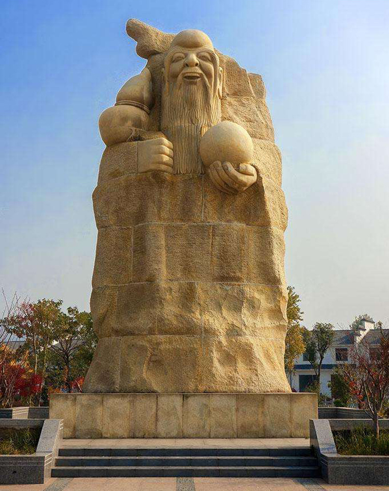 天然石材石雕砂岩老寿星公雕塑