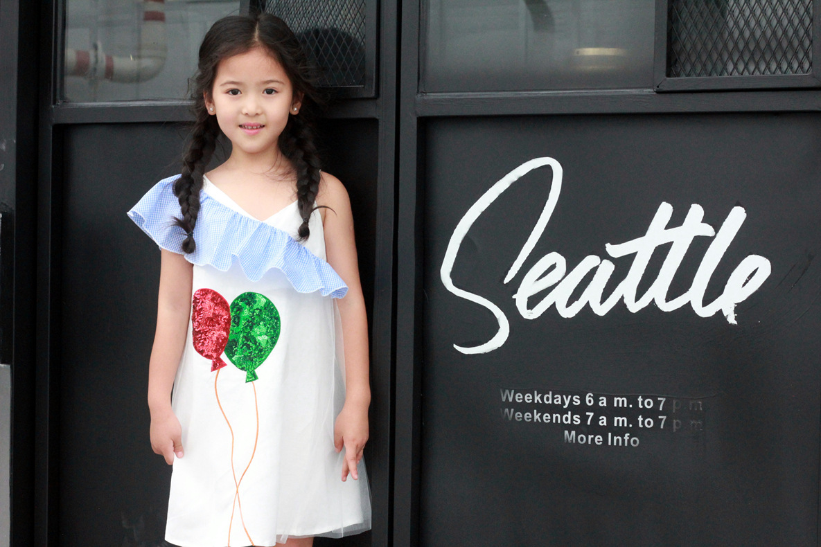 2018夏季女童连衣裙 高定版可爱亮片刺绣小气球公主裙一件代发