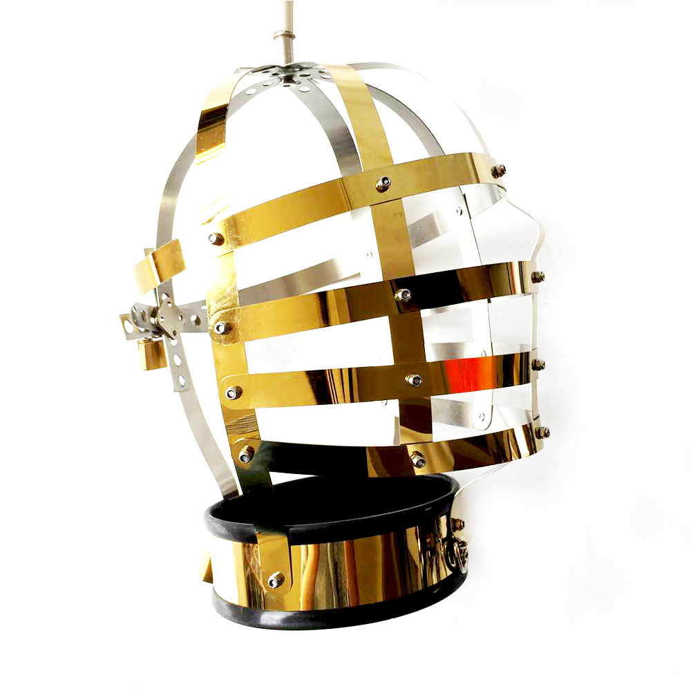 黑帝成人情趣钛金头套 分男女用 成人情趣调教头盔 另类玩具 头罩