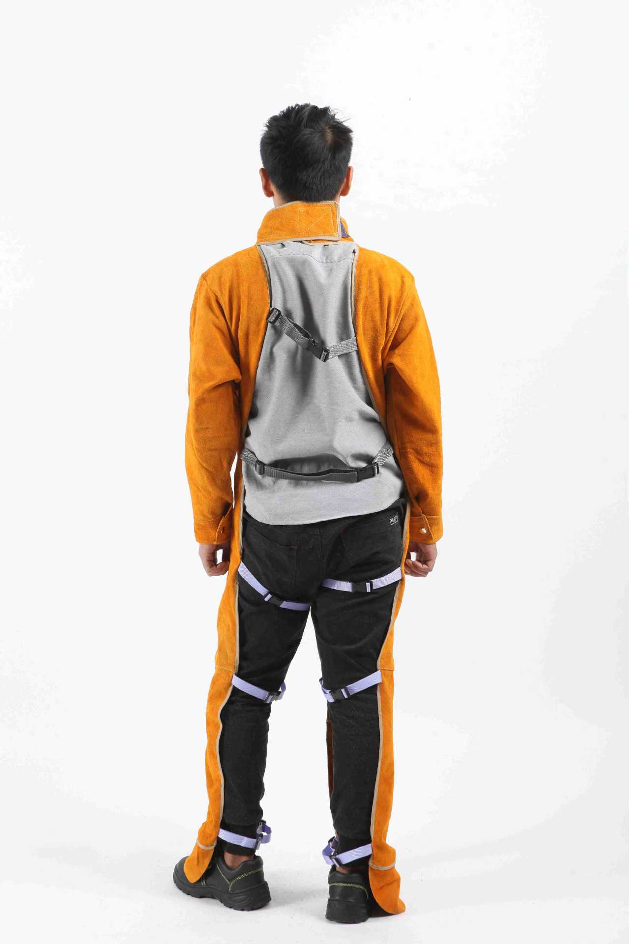 批发牛皮焊工防护服 耐高温电焊焊接劳保工作服防阻燃带袖皮围裙