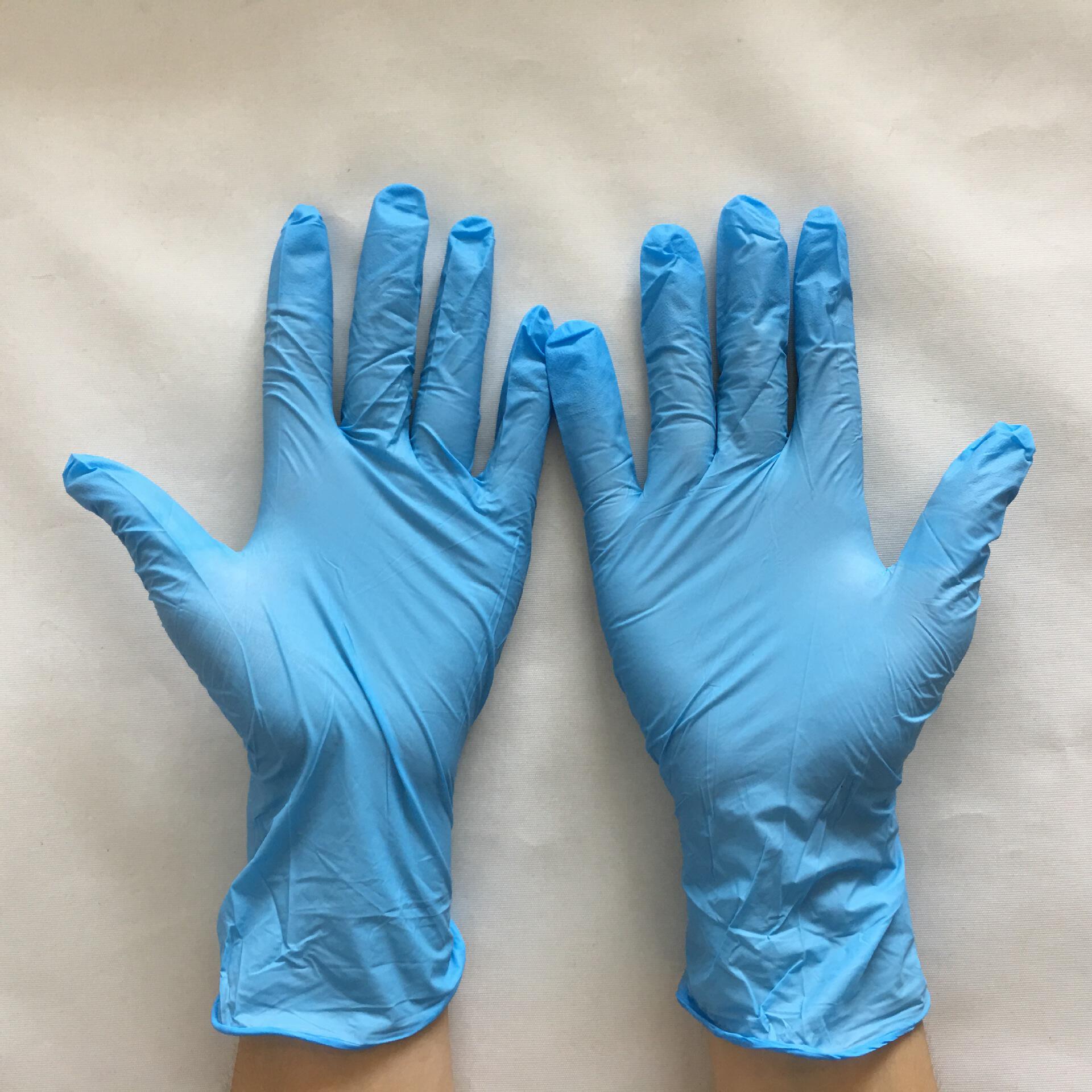 批发手套蓝色丁晴手套乳胶橡胶耐磨耐酸碱防静电工业食品餐饮烘焙