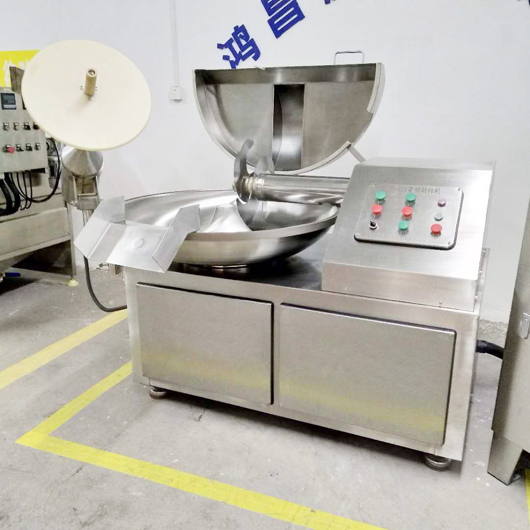 魔芋豆腐成型前加工设备 蟹棒变频斩切锅选鸿昌 碎肉肉丸斩拌机