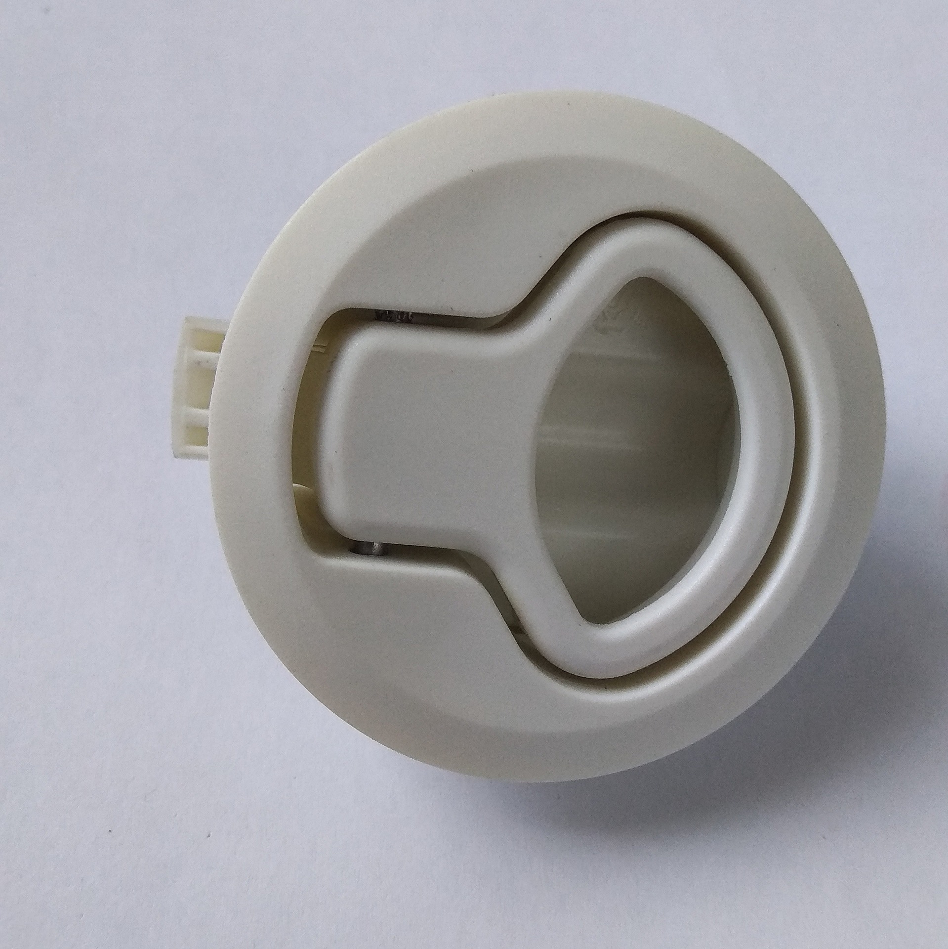 圆形平面塑料拉手扣锁里外开碰锁dk619-2pa救护车拉动式平面锁扣