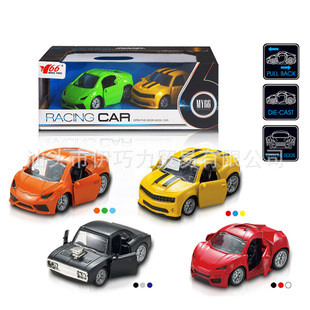 回力合金车1:48q版雪弗兰 兰博基尼四款仿真车模 儿童玩具车