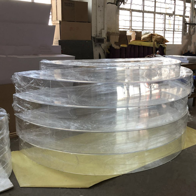 广州工厂生产亚克力弧形热弯加工红色弧形展示架有机玻璃板热弯