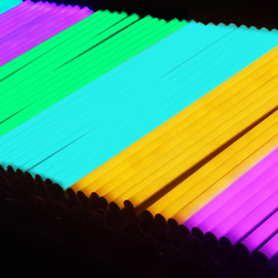 彩色led日光灯管t5t8灯管红色蓝色绿色粉紫色黄色led彩色灯管ktv