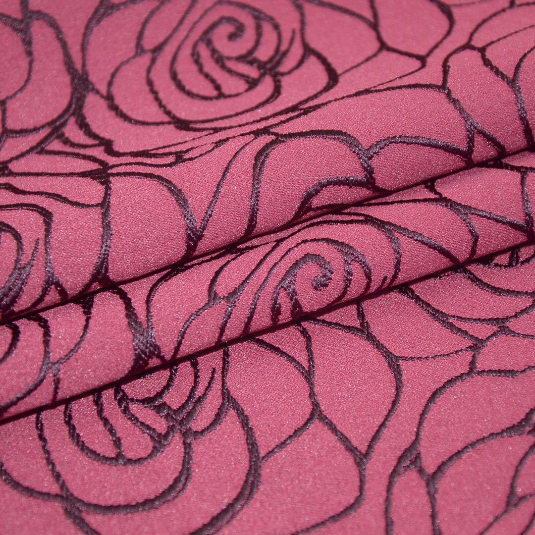 梭织高密立体提花 多色大朵玫瑰花连衣裙旗袍中国风面料厂家直销