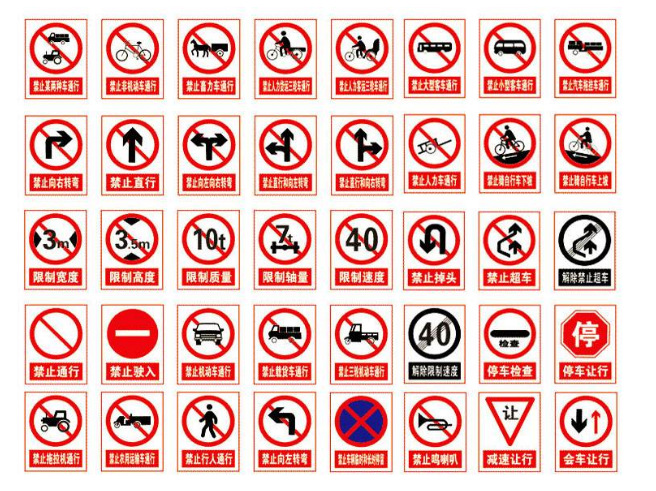 交通指示标示牌 禁止标识 工程塑料标识 厂区标识 工厂标示牌