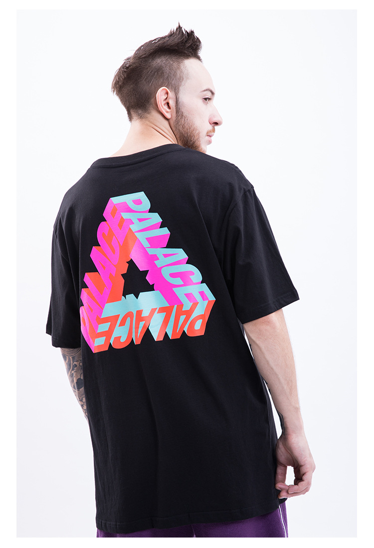 palace life 18ss潮牌新款男装 彩色立体三角印花 男式短袖t恤tee