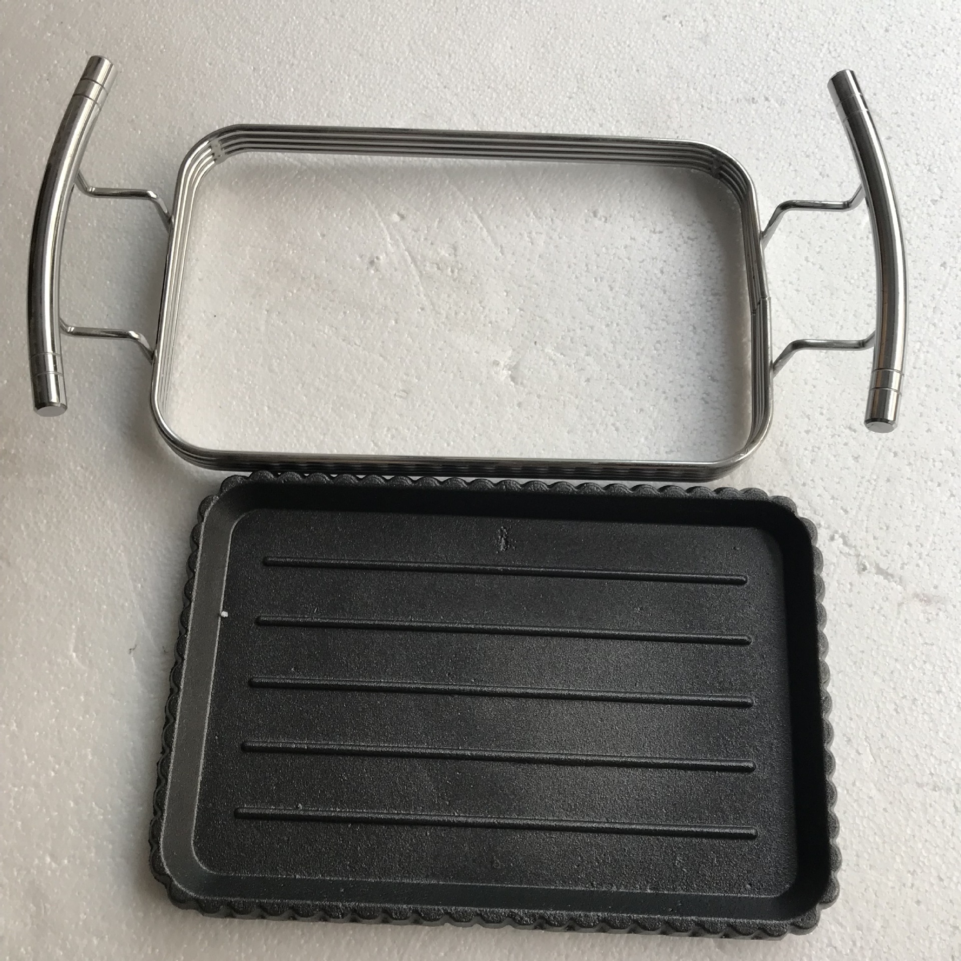 厂家直销钢架反口方盘|烤盘|方形烧烤盘| 铁板烧 牛排铁板