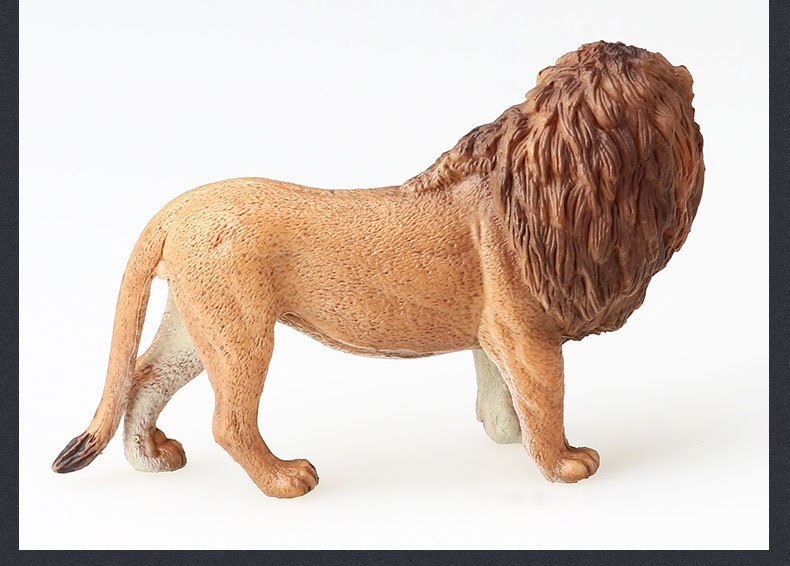 仿真动物模型玩具非洲雄狮塑胶实心狮子儿童早教认知手办景观摆件