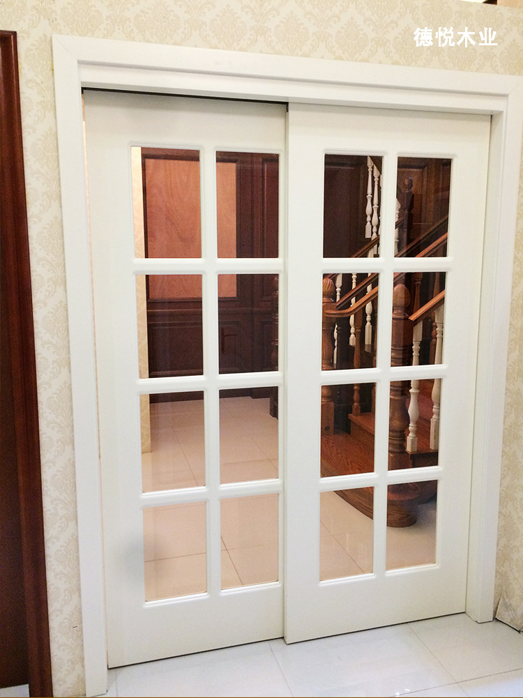 厂家生产定制浴室卫生间实木钢化玻璃移门磨砂北欧简约厨房推拉门