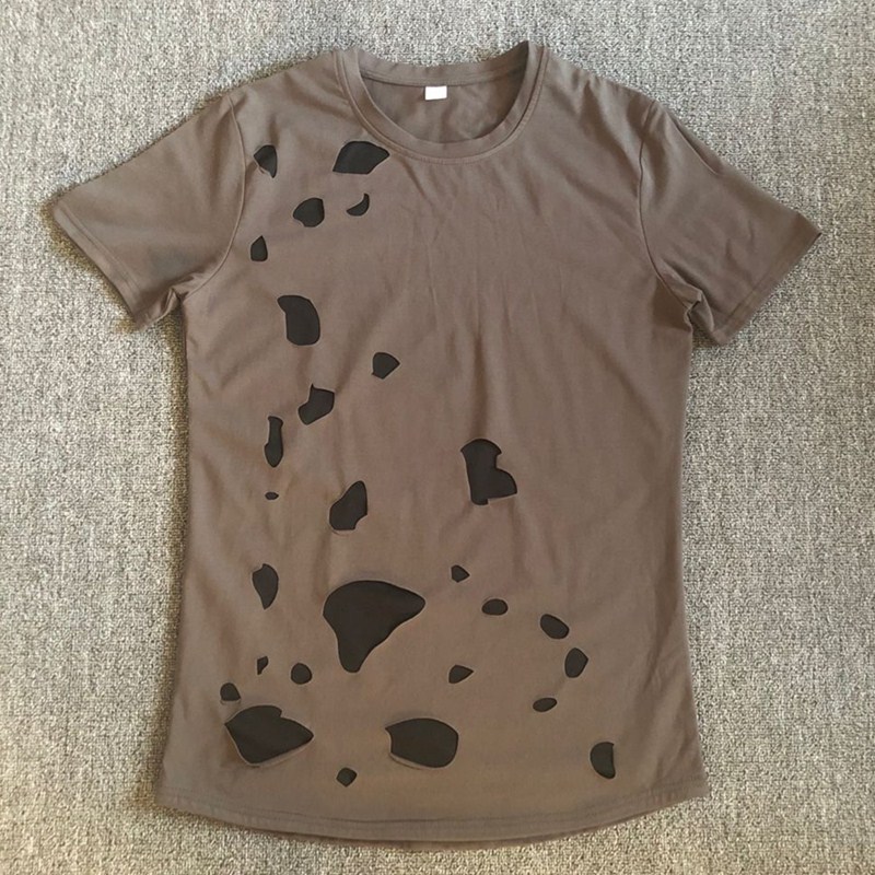 肌肉健身兄弟纯色破旧男式t恤 运动跑步锻炼纯棉弹力个性短袖t恤