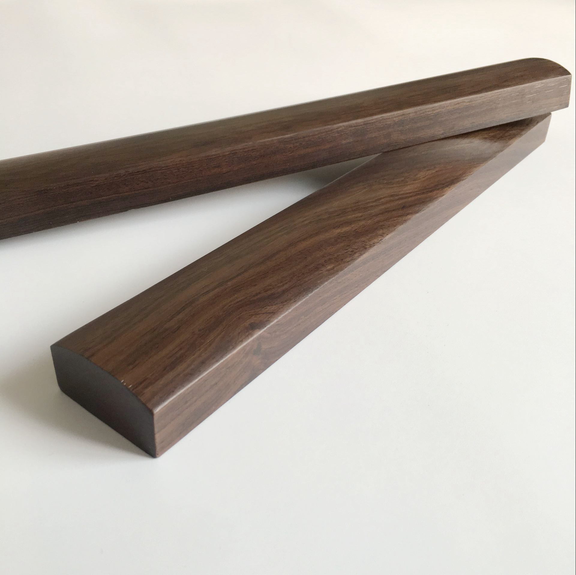 黑梓木镇尺实木镇纸 刻字素面镇纸 毛笔书法压纸书镇大号30cm