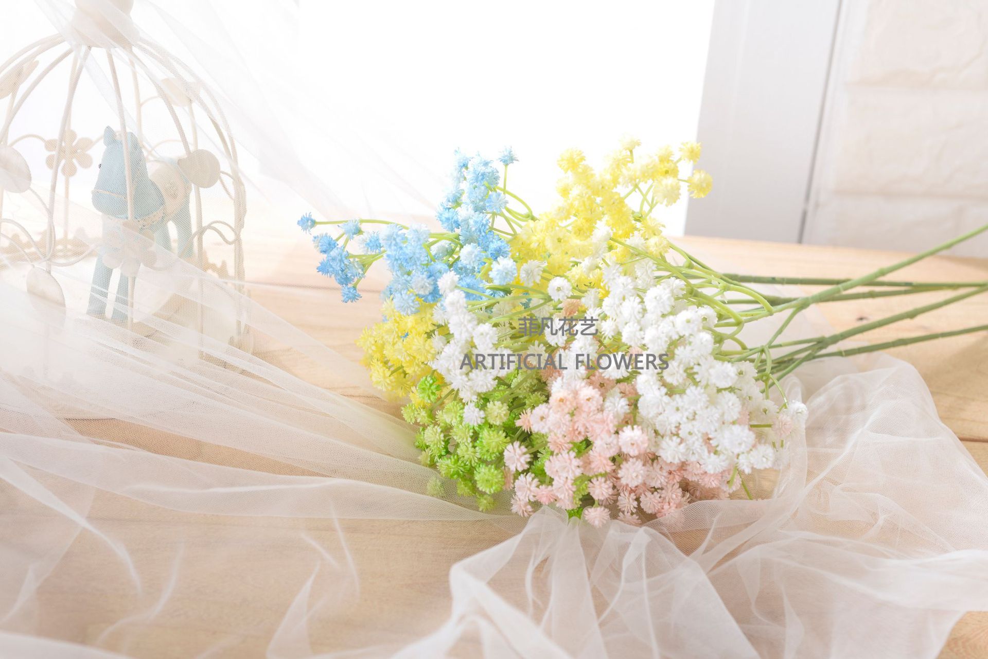 厂家直供仿真满天星 单支塑料花束满天星 手感满天星 婚庆仿真花