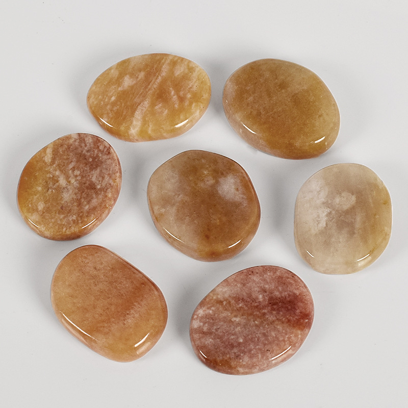 外贸 水晶薄石片 半宝石七彩脉轮片瑜伽能量石不规则不定形