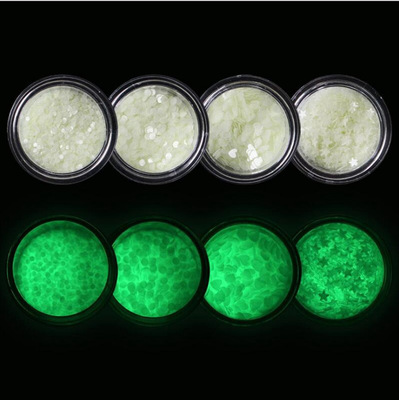 美甲夜光圆形桃心荧光亮片1g装 超薄哑光饰品亮片2g装圆形夜光