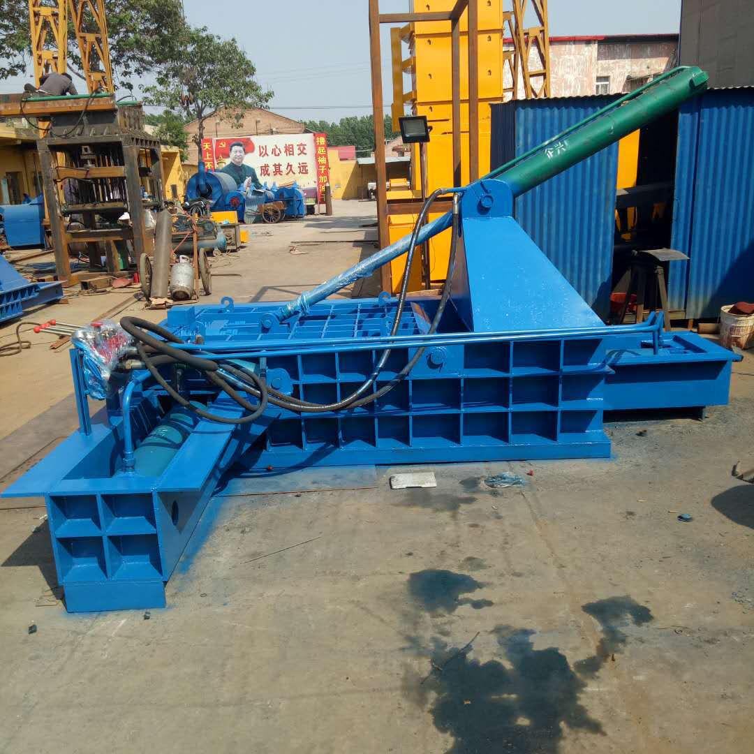 钢铁打包机小型废铁废钢压块成型设备定制易拉罐铁销压块机