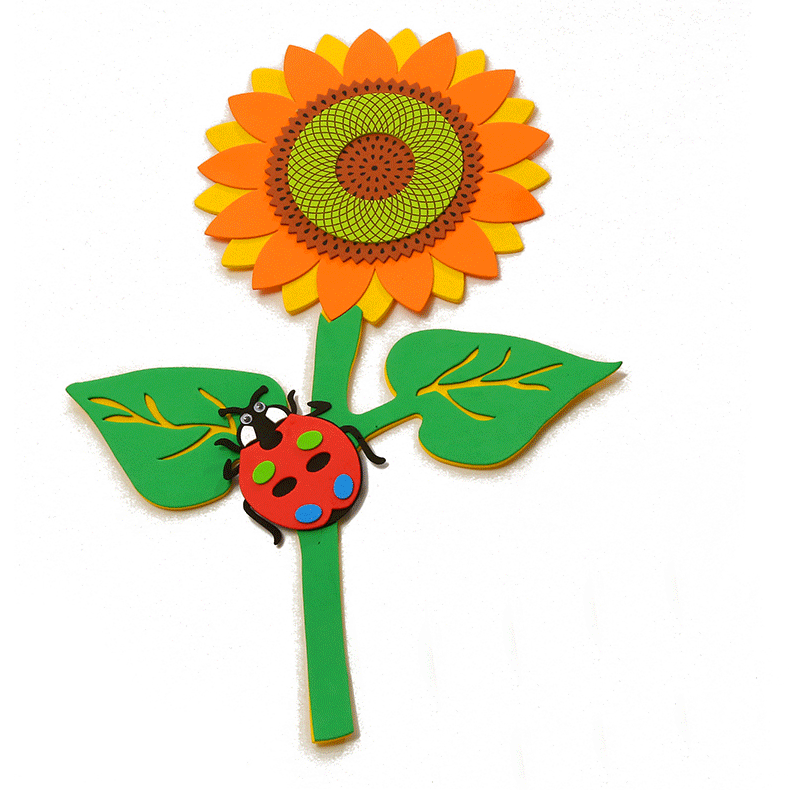 幼儿园装饰花草泡沫墙贴向日葵七星瓢虫墙贴家居装饰立体泡沫贴纸