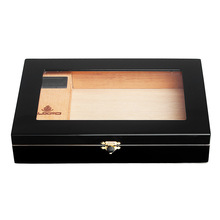 雪茄盒木制高光实木盒迷你雪茄保湿盒钢琴漆带展示窗雪茄展示盒