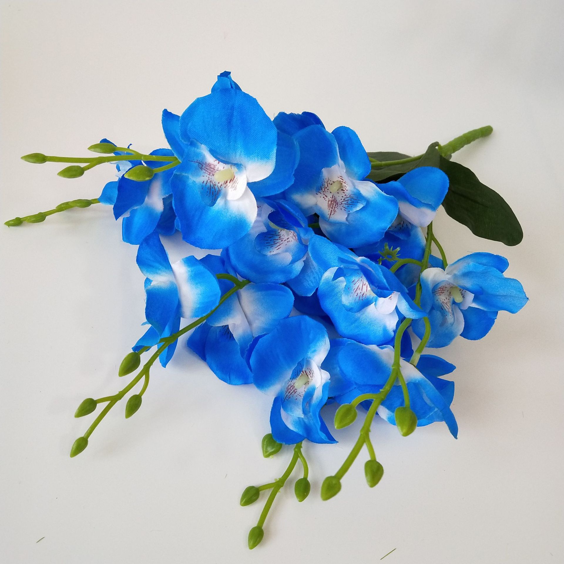 厂家供应 仿真花5叉蝴蝶兰 跳舞兰把花 婚庆工程装饰绿植批发