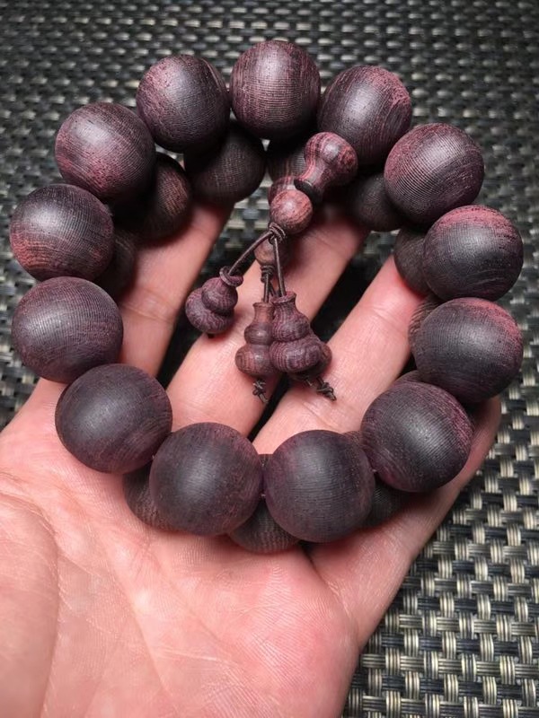 印度紫花梨2.0佛珠手串似海南黄花梨紫油梨老料108颗手链男