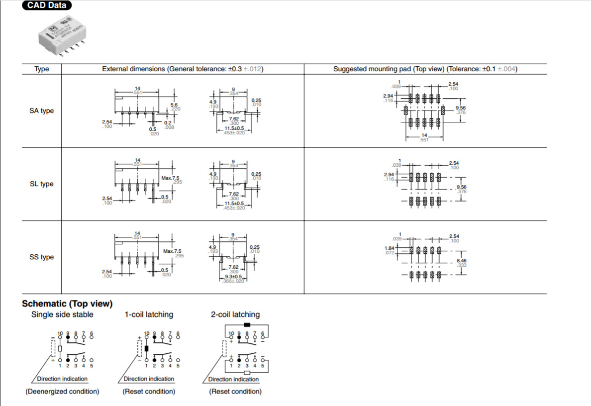 松下信号继电器tq2-5vtq2-dc5v tq2-5vdc atq209 10脚1a原装现