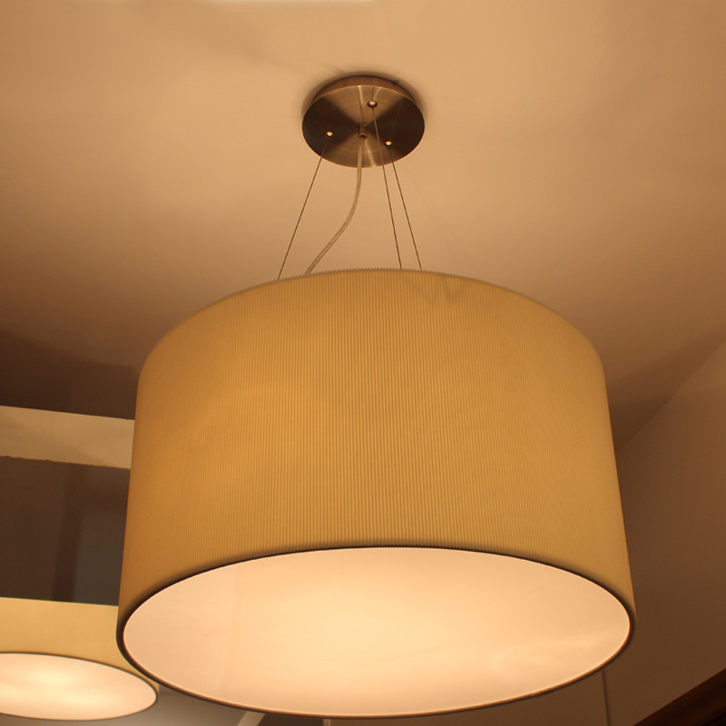 热销高级布艺简约圆柱吊灯酒店展厅会所艺术空间客厅吊灯