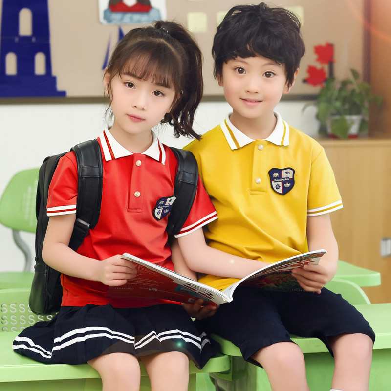 幼儿园园服夏装英伦风短袖小学生班服夏天儿童校服套装毕业照服装06