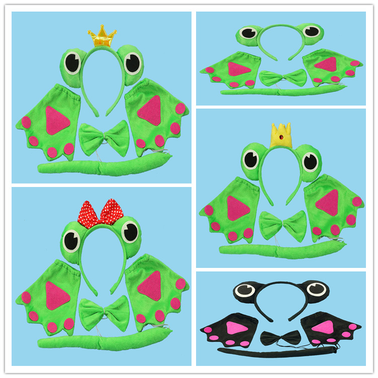 幼儿演出儿童小动物头饰小蝌蚪 舞台道具表演青蛙公主王子角色装