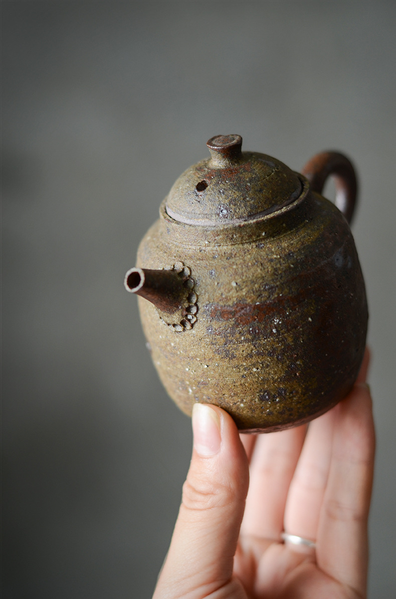 景德镇纯手工粗陶壶天然老岩泥柴烧台湾正把茶壶陶瓷泡茶壶古陶壶