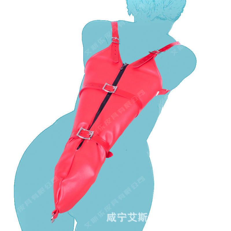 艾斯乐红色欧款拉链紧束单手套情趣紧束手束缚袋禁锢