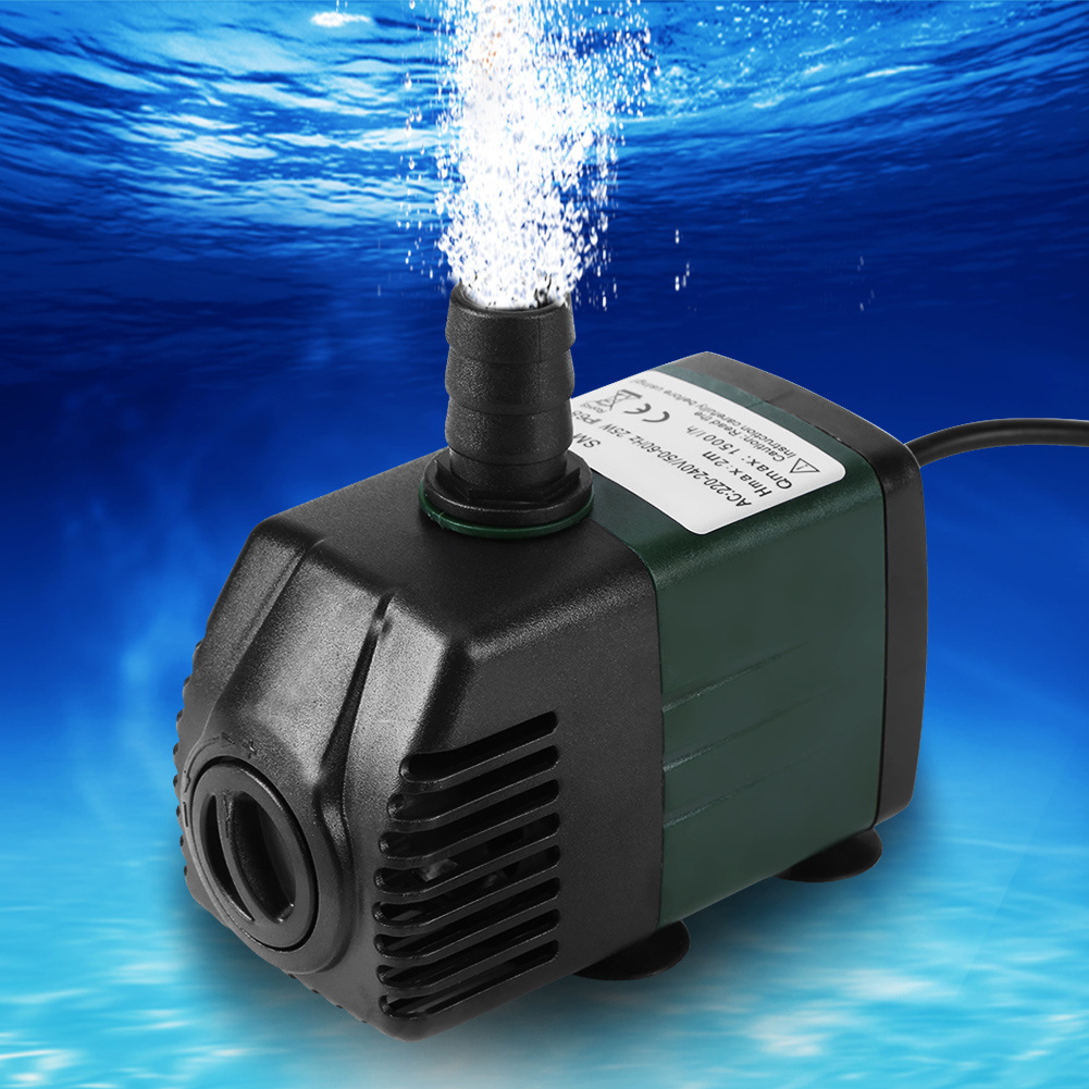 sm-088长款绿色 25w 水族箱鱼缸增氧过滤潜水泵水族用品 鱼缸过滤