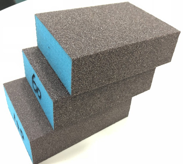 弹性磨块手磨块 高密度棕砂海绵砂块 木工打磨抛光金刚石海绵砂块