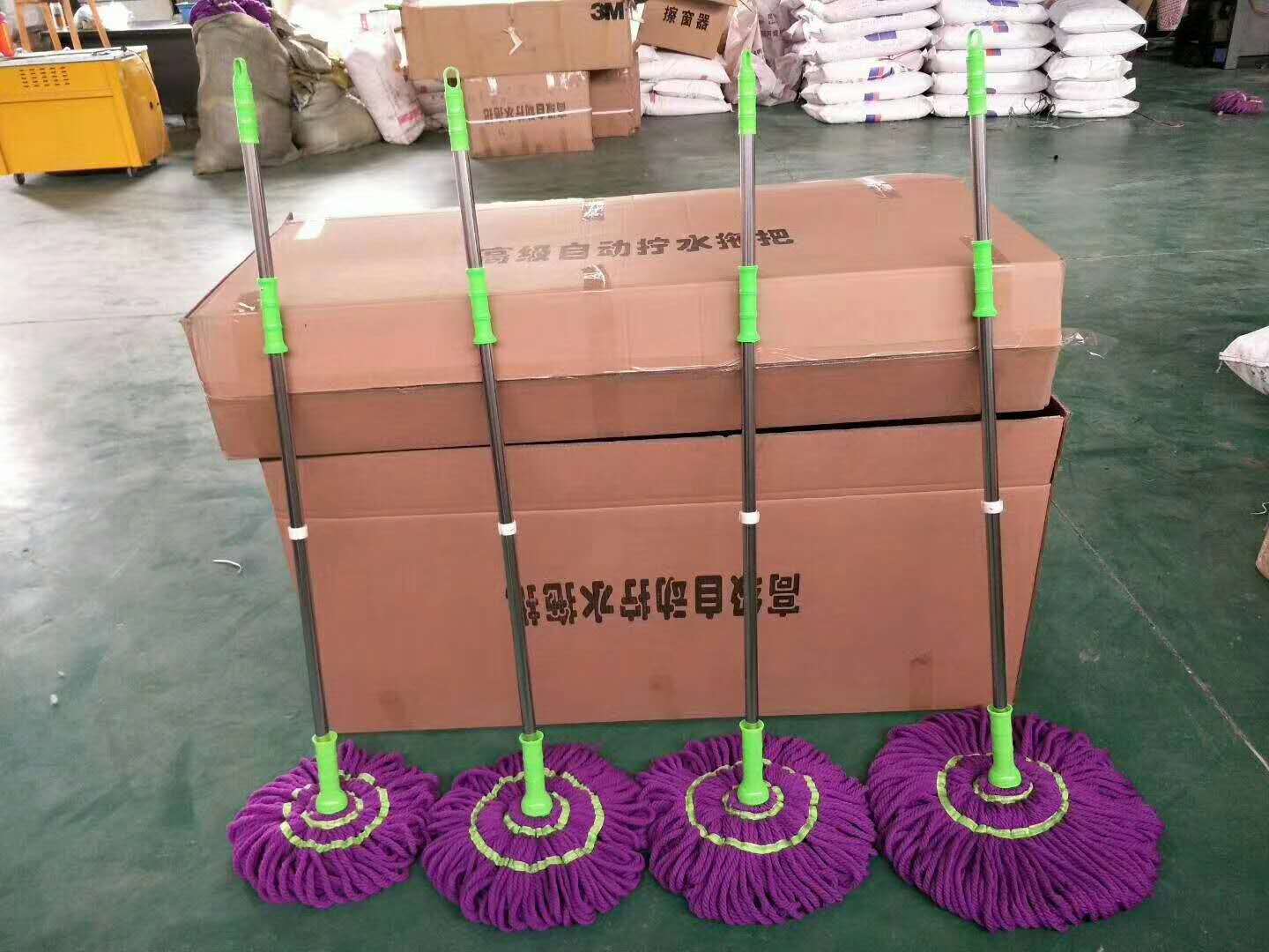 厂家批发直杆拧水拖把 懒人拖把 不锈钢伸缩150克加大毕卡索拖