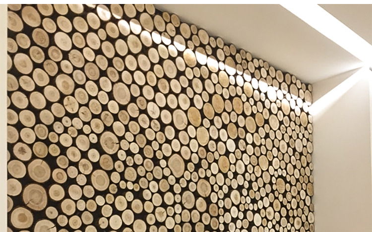 圆木片diy酒吧茶楼咖啡厅装饰墙面装修木片电视背景墙创意原木片