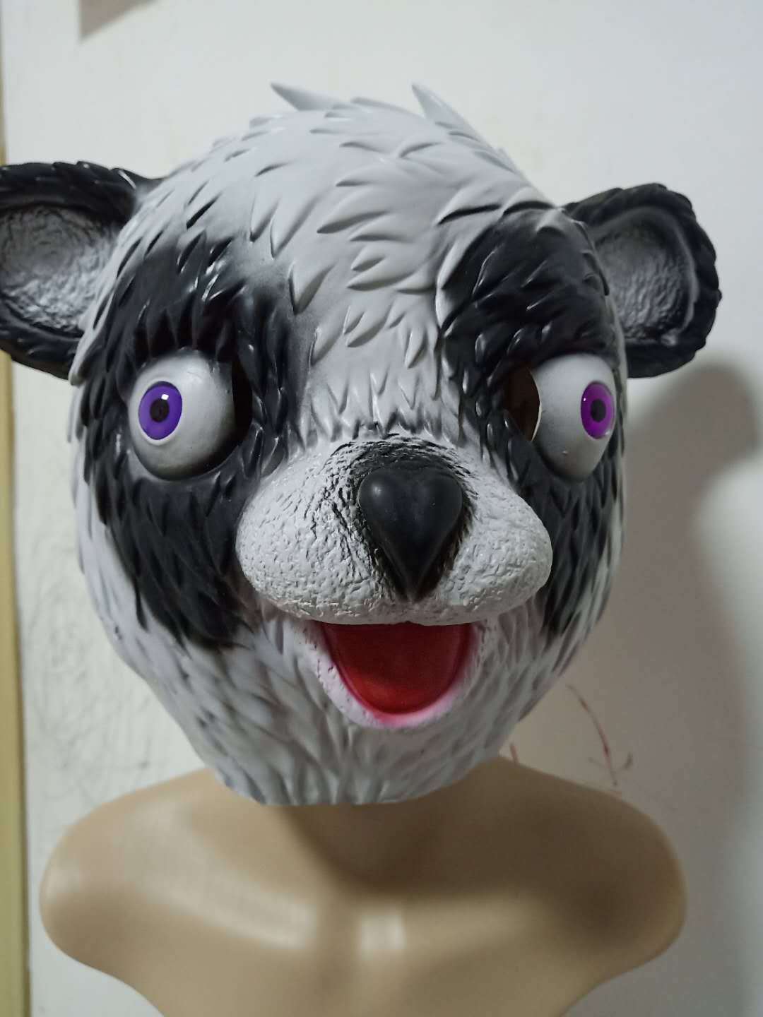 工厂直销堡垒之夜周边游戏粉熊乳胶头套万圣节动物熊头套