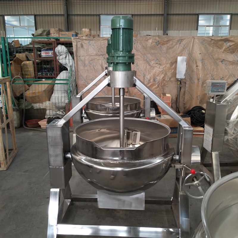 熬制辣椒酱机器 燃气加热酱料自动炒锅