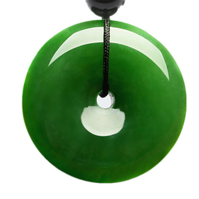 新疆和田碧玉平安扣吊坠男士菠菜绿色玉石宝宝玉坠女款玉器玉吊坠