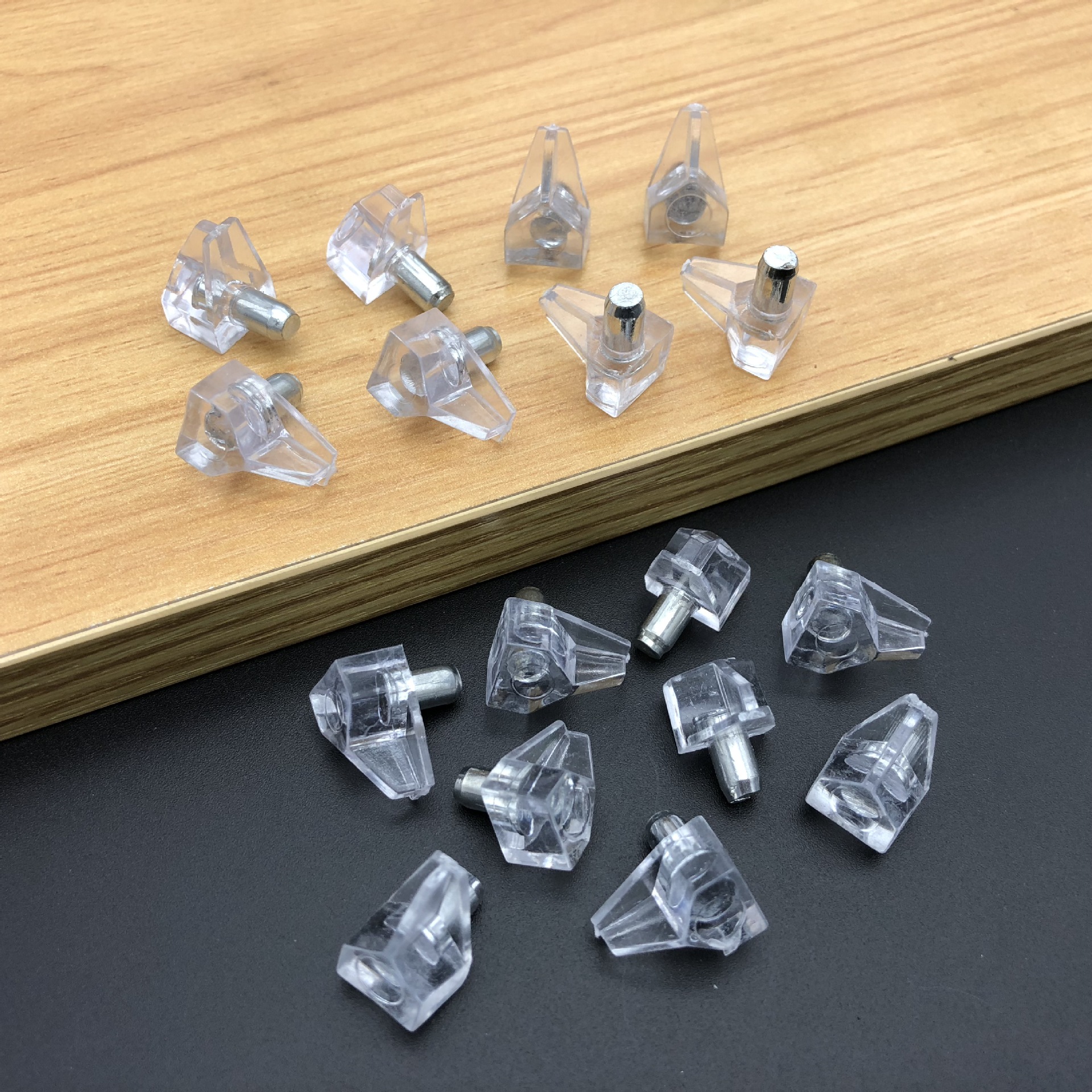 厂价直销透明塑料层板托玻璃层板钉橱柜三角隔板钉家具活动隔板托