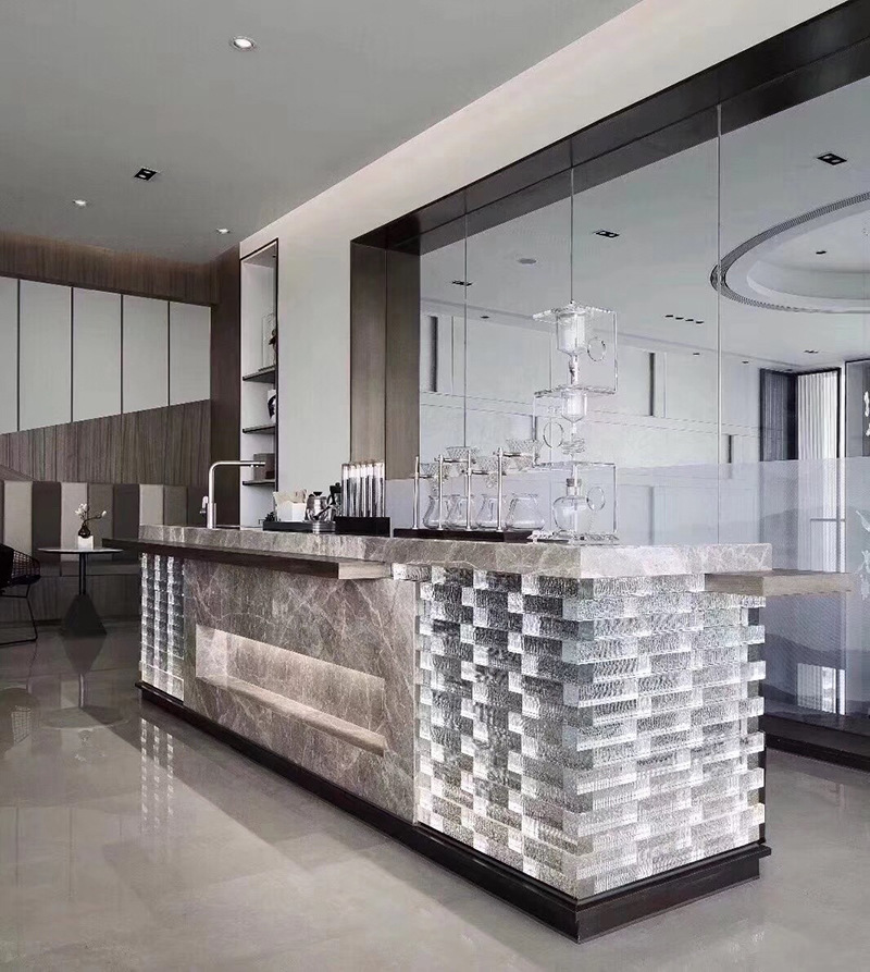 热熔透明实心水晶玻璃砖外墙透光隔断墙墙面装修别墅酒吧台水晶砖