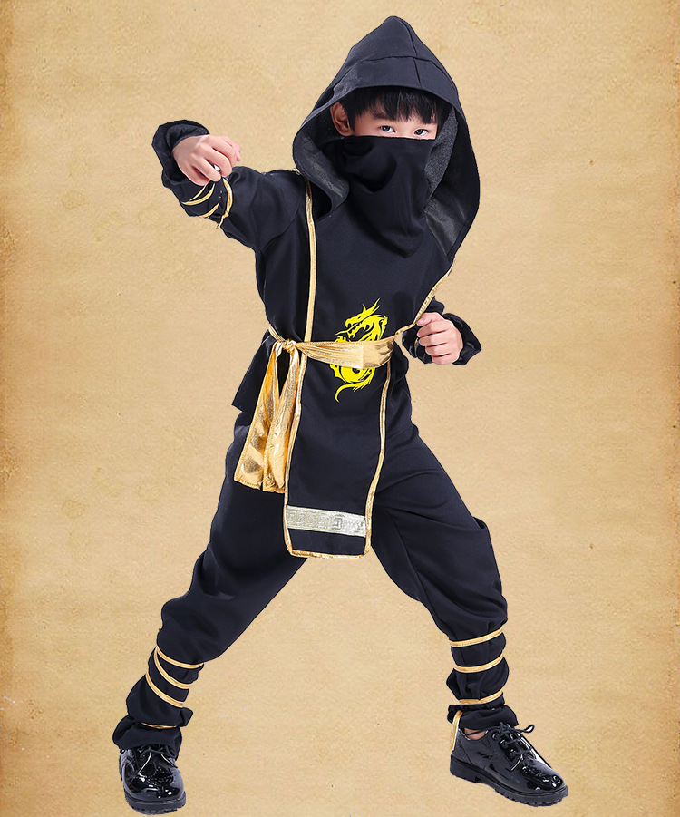 万圣节儿童服装cos角色扮演火影刺客夜行衣男孩披风男童忍者衣服