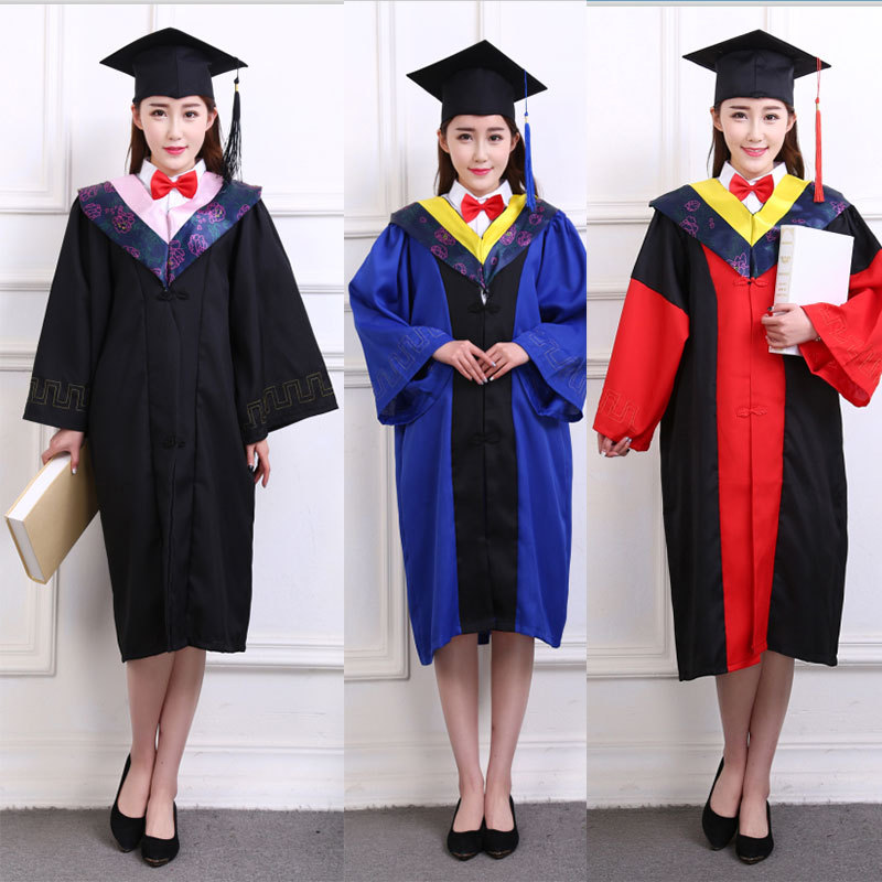 学士服学位服文理科硕博士服毕业照礼服送垂布学士帽-阿里巴巴