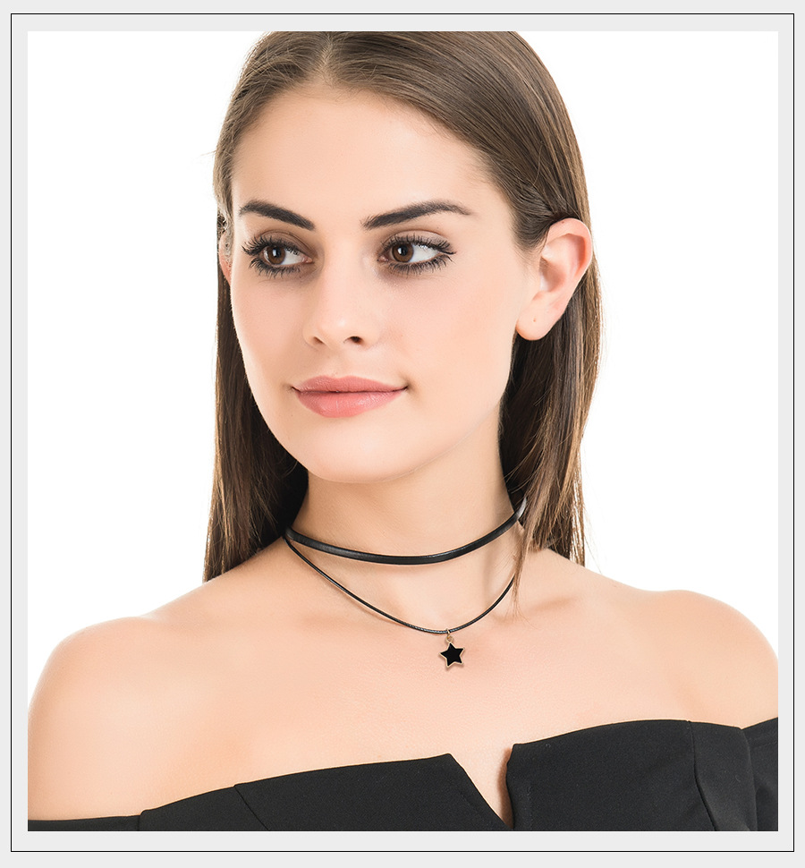 韩国choker项链女黑绳小清新锁骨链短款颈带黑色颈链项圈脖子饰品