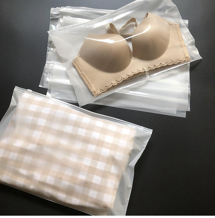 pe服装磨砂拉链袋内衣文胸透明塑料袋袜子包装袋衣裤收纳自封袋子