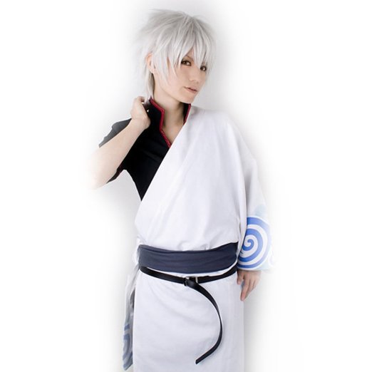 银灰短发男妖狐x仆ss御狐坂田银时银色反翘动漫假发