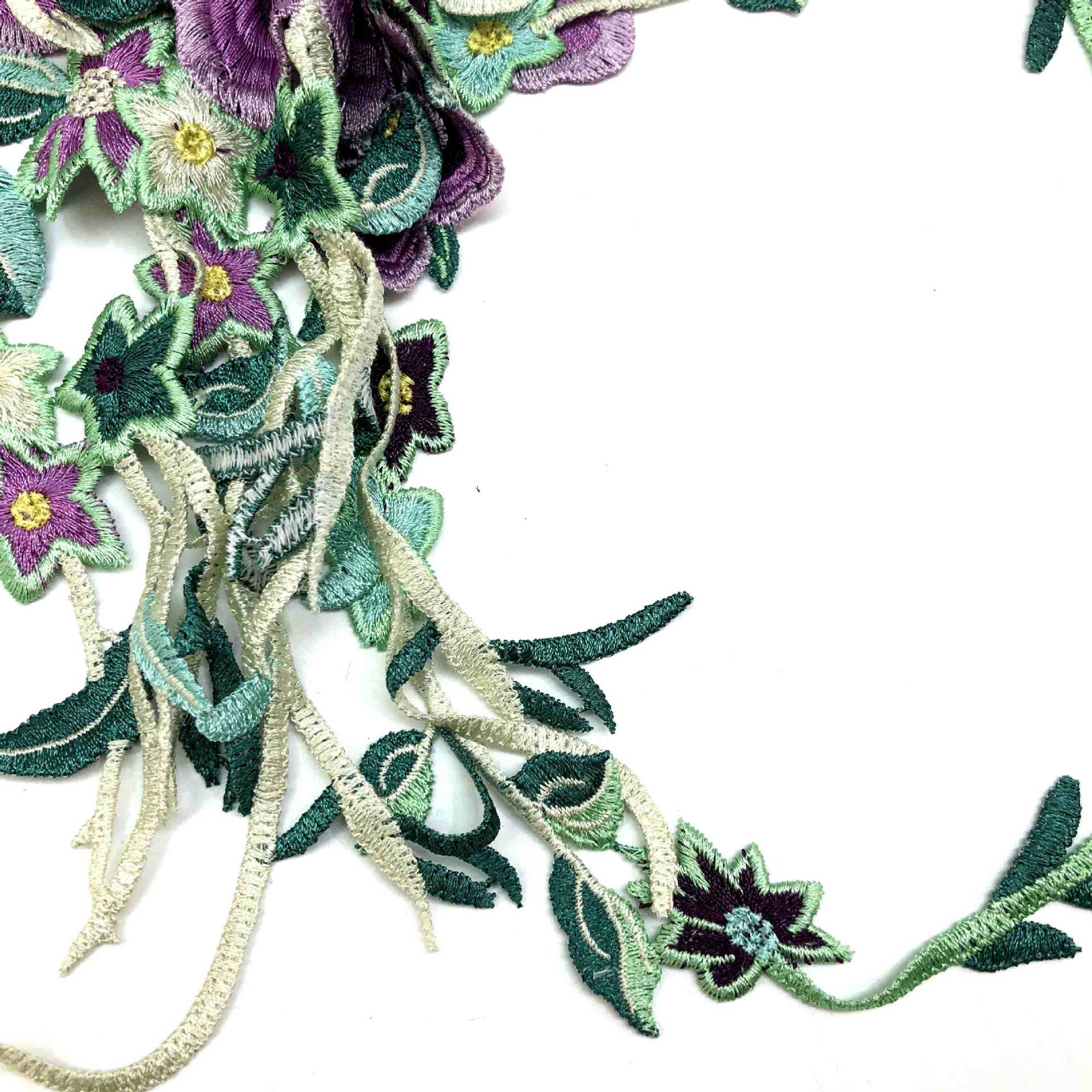 花边-新款 套装梅花民族刺绣领花 旗袍礼服贴花服装辅料 水溶刺绣