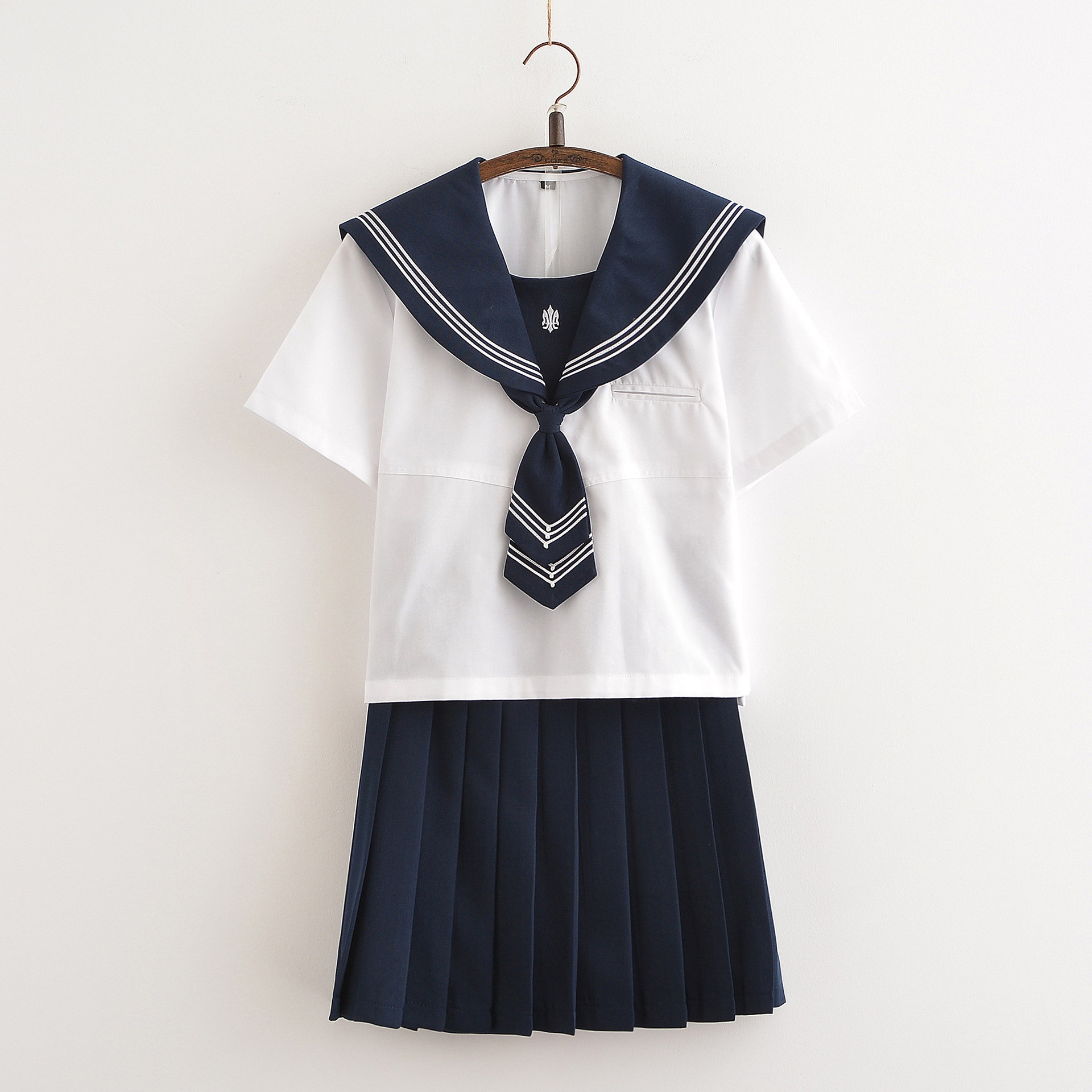 日系水手服女学生装班服校服jk制服关西襟三本百褶裙学院风套装